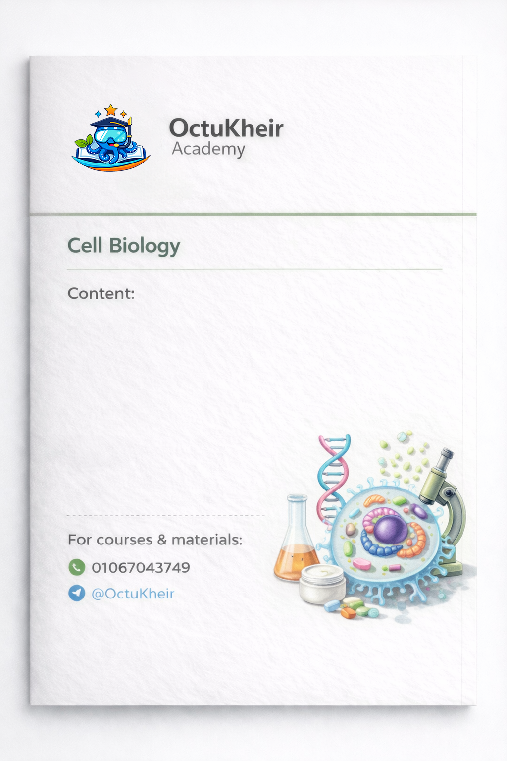 🔬 Cell Biology | MTI University — ازاي تفهم الخلية بدل ما تحفظها؟